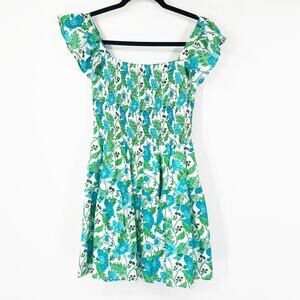 Victoria Dunn Floral Ruffle Sleeve Mini Dress